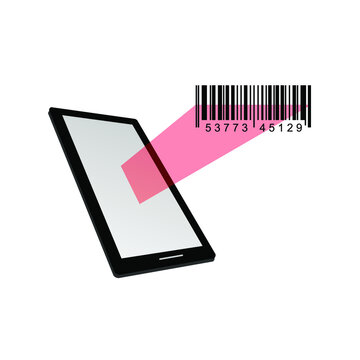 smartphone vector image and barcode on the side of it