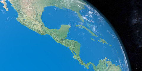 Isthmus of Panama in Planet Earth from the outer space