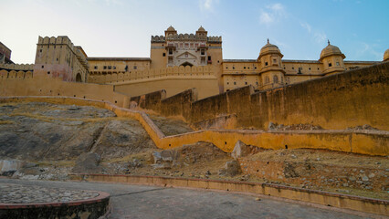 Majestic Amber Fort near Jaipur, Rajasthan, India during daylight