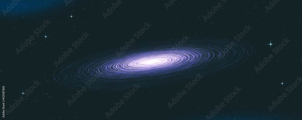 Wall mural purple spiral galaxy milky way abstract background vector illustration
