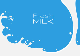 Pouring milk with splash abstract background vector illustration