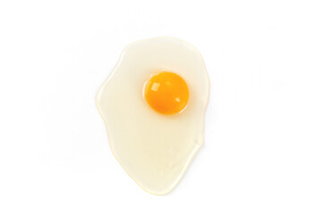Raw egg yolk isolated on white background