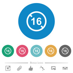 Not allowed under 16 flat round icons