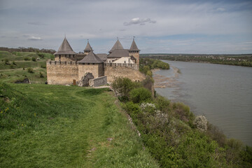 Khotyn fortress on the bank of Dniester river