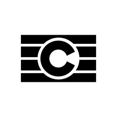 Football or Soccer Captain Band Vector icon in Glyph Style. The band captain is a sign of a soccer match team captain. Vector illustration icons can be used for apps, websites, or part of a logo.