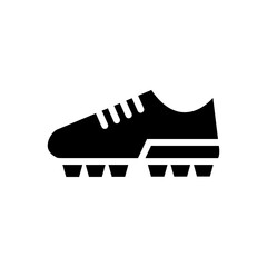 Football or Soccer Shoes icon in Glyph Style. The soccer player's shoes underneath were spiked. Vector illustration icons can be used for applications, websites, or part of a logo. - obrazy, fototapety, plakaty