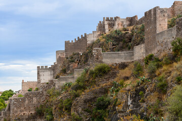 Vista parcial del castillo de Sagunto, en la provincia de Valencia. Comunidad Valenciana. España....