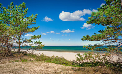 Fototapeta na wymiar Baltic Sea beach at summer in Sobieszewo, Poland