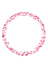 Red Like Heart Frame. Pink Small Illustration. Purple Confetti Romantic. Rose Design Texture. Pleasure Backdrop.