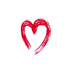 Herz, gezeichnet, rot