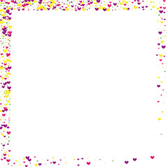 Rose Happy Confetti Illustration. Yellow Many Frame. Red Circle Mother. Pink Gift Backdrop. Paper Texture.