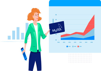 Ilustracja wykresy dane MySql