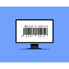 barcode vector on the screen of a computer