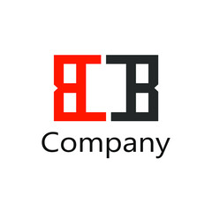 abstract logo two letter B in orange and black color