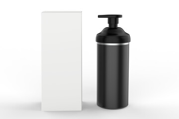 plastic bottle with dispenser airless pump for cream, skin, lotion, shampoo, beauty, Health, medicine, Supplement. Realistic product design for Cosmetic product . 3d illustration