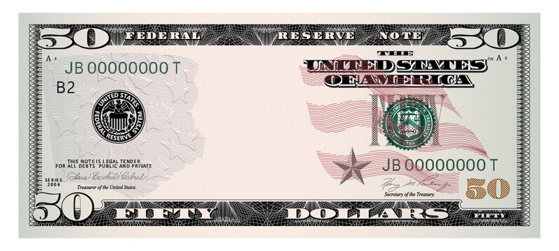 50 dollar bill back actual size  Banknotes money, Dollar bill, Money  template