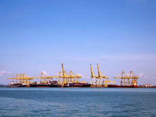 Fototapeta premium Penang Port from a Ferry
