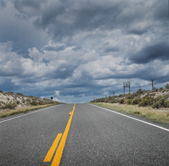 Highway. Raod in the prairie of New Mexico USA