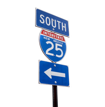 Interstate Highway sign. Interstate Highway 25 South New Mexico USA