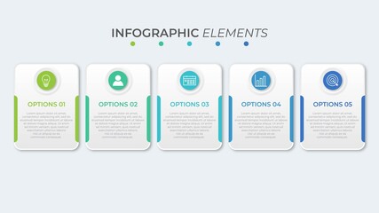 Presentation business infographic template with 5 option