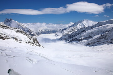Fototapeta na wymiar Views of Aletsch Glacier from Jungfraujoch, Switzerland