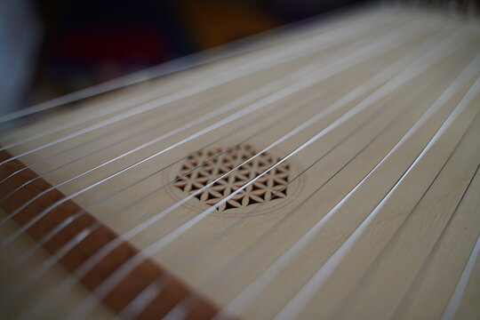 Close up monochord, sound healing instrument for therapy, yoga and mediatation 