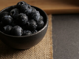 Blueberries in a plate close up