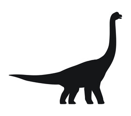 Brachiosaurus silhouette icon sign, Dinosaurs symbol design,  Isolated on white background, Vector illustration