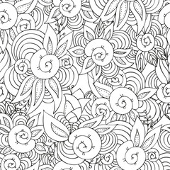 Abstract sea shell seamless pattern, hand drawn