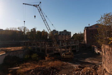 construction site with a crane in yerevan