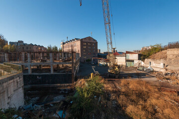 construction site with a crane in yerevan