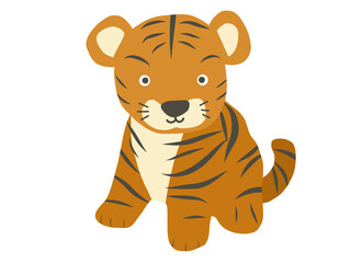 Obraz na płótnie Canvas tiger cartoon isolated on white