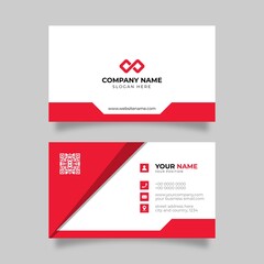 Simple and Clean Red and White Business Card Template
