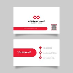 Simple and Clean Red and White Business Card Template