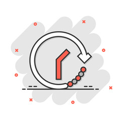 Clock icon in comic style. Watch cartoon vector illustration on white isolated background. Timer splash effect business concept.