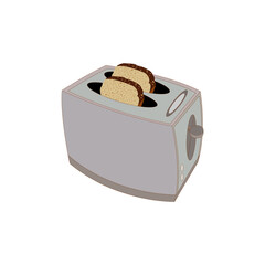 Toaster for toasting slices of bread on a white background.