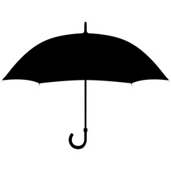 Umbrella. Black silhouette on a white background.