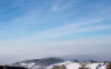 Fototapeta na wymiar Winterlandschaft im Riesengebirge, Benecko, Tschechien