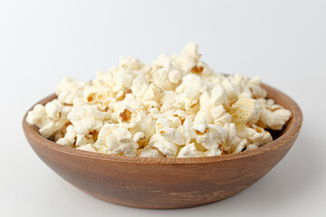 Popcorn made of corn on white background