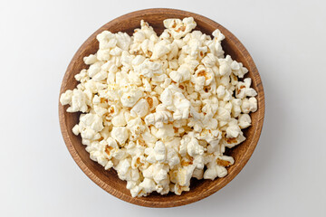 Popcorn made of corn on white background