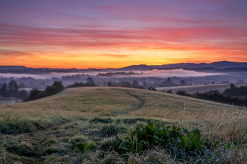 sunrise over the mountains
