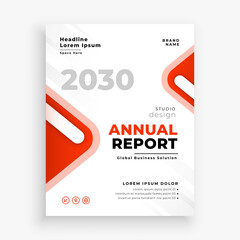 red annual report company flyer brochure template