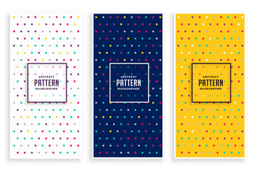 three polka pattern banners set