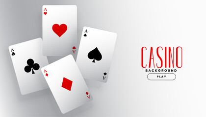 four playing casino ace cards background