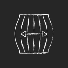 Stretch fabric property chalk white icon on black background. Stretchable synthetic and knitted fibers. Special material for active wear. Isolated vector chalkboard illustration