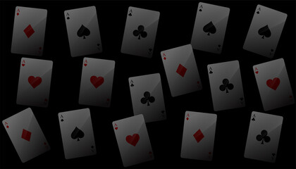 black background with casino cards pattern