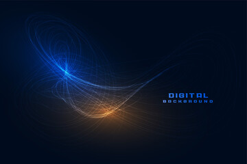 abstract wave lines technology background