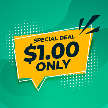 special dollar one only deal and sale banner