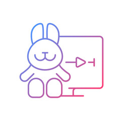 Cartoons streaming gradient linear vector icon. Family-friendly shows. Entertainment content for toddlers. Thin line color symbols. Modern style pictogram. Vector isolated outline drawing
