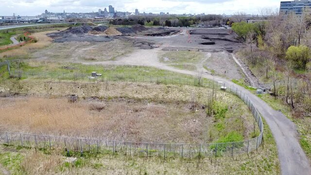Vue a&eacute;rienne d&rsquo;un nouveau projet de chantier